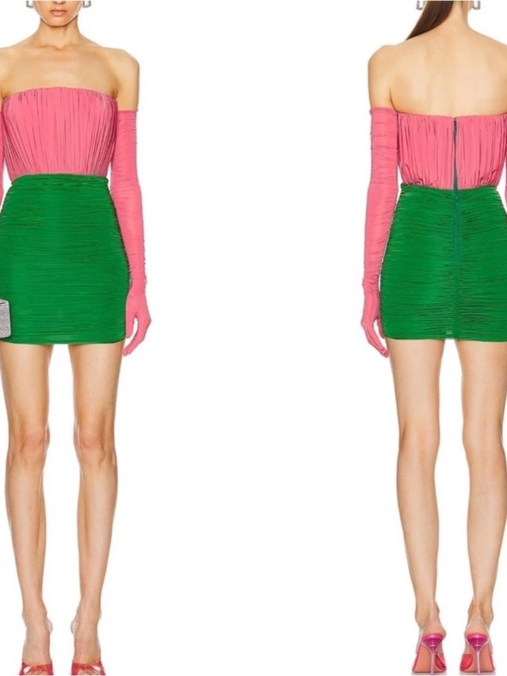Alex Perry Pink and Green Mini Skirt Dress